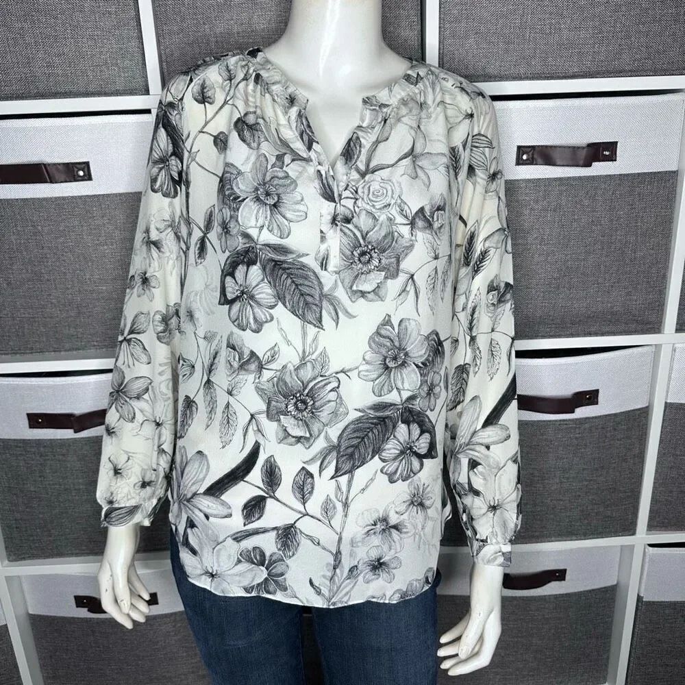 Rebecca Taylor Silk Floral Blouse Size 2